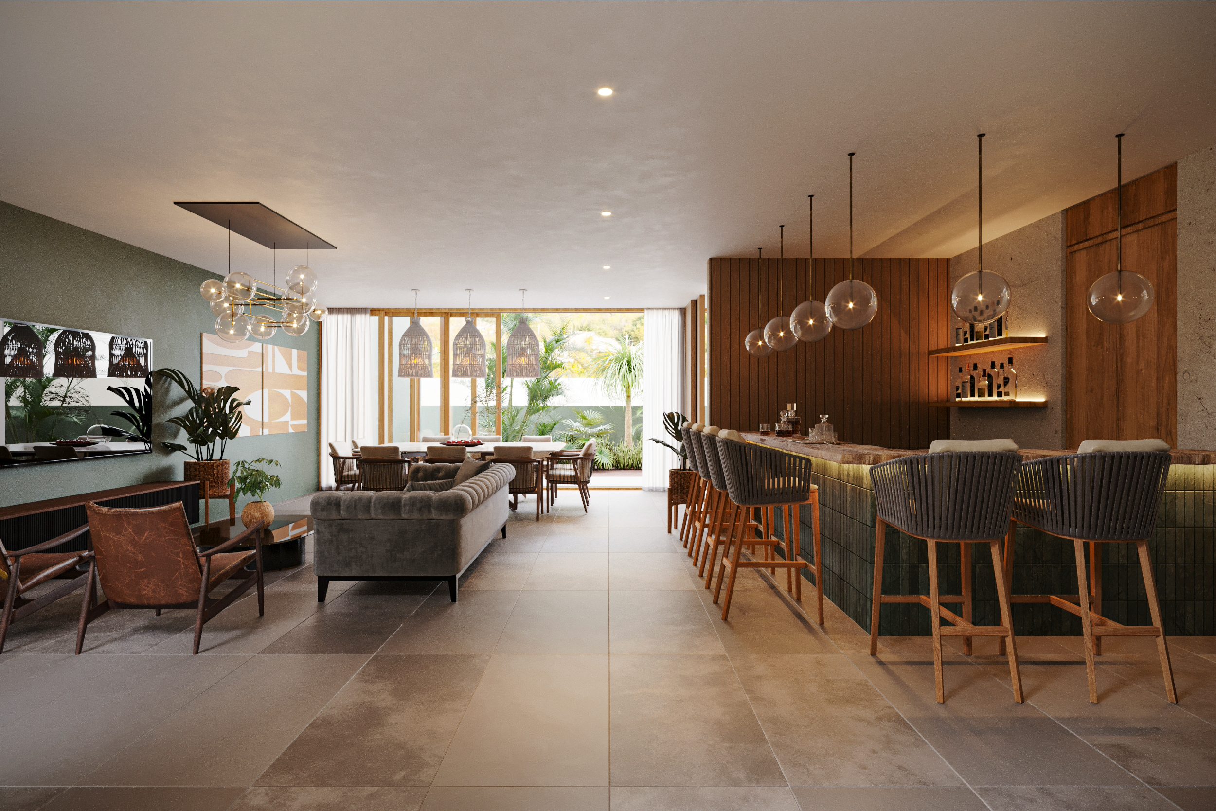 Bar social o terraza bar en amenidades